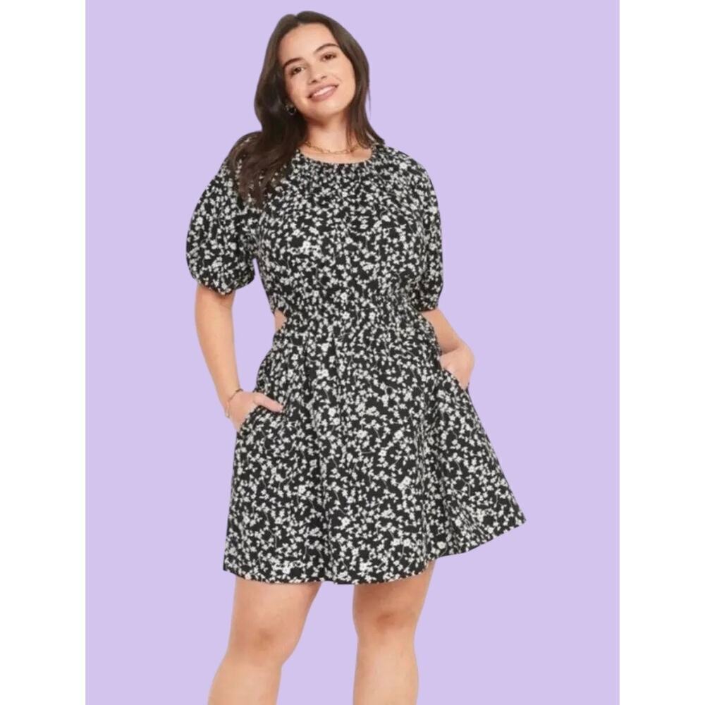Cutout bubble sleeve dress XXL